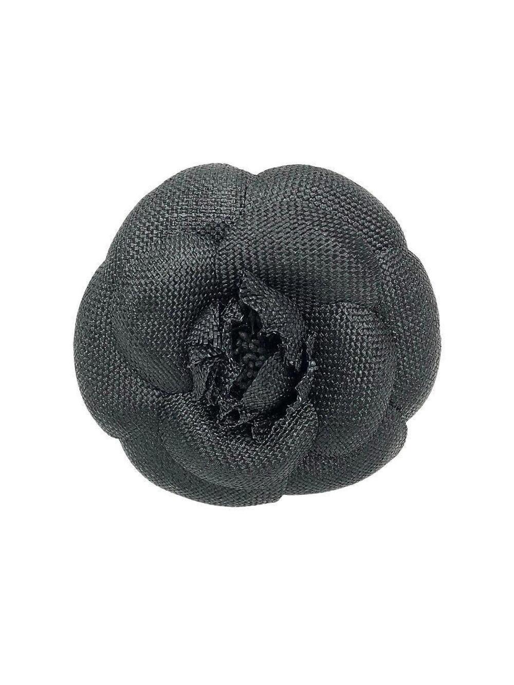 Chanel Camellia Brooch Black Ivory #351234C51B